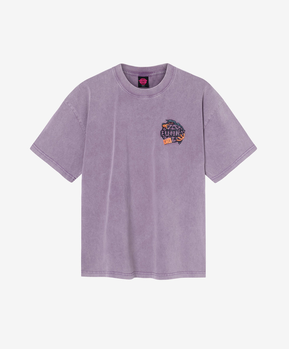 FUNKY GOBLIN LOGO TEE WASHED LILIAC – Funkysnowboards