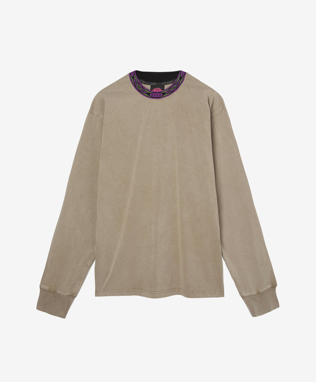 WOVEN LONG SLEEVE TEE WASHED SAND