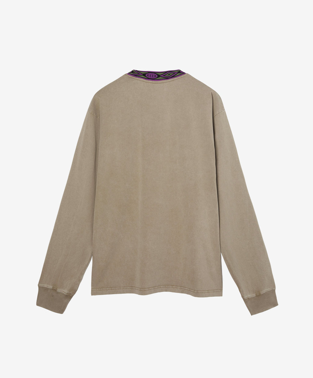 WOVEN LONG SLEEVE TEE WASHED SAND
