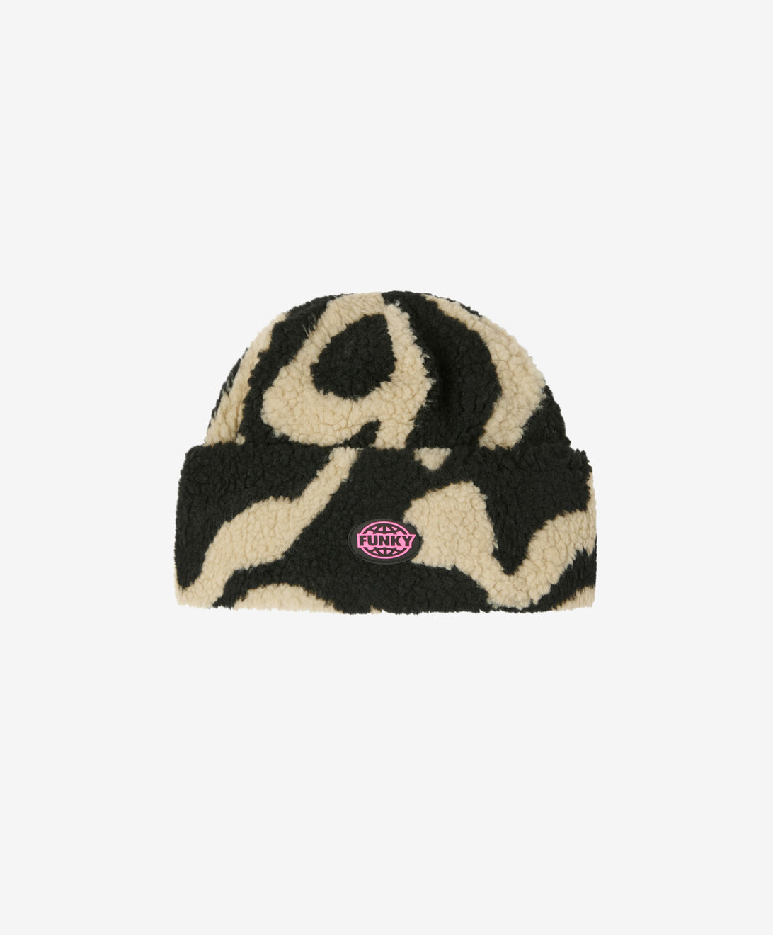 FAT SHERPA BEANIE BLACK / NATURAL RAW