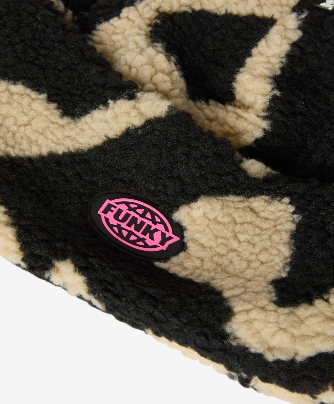 FAT SHERPA BEANIE BLACK / NATURAL RAW