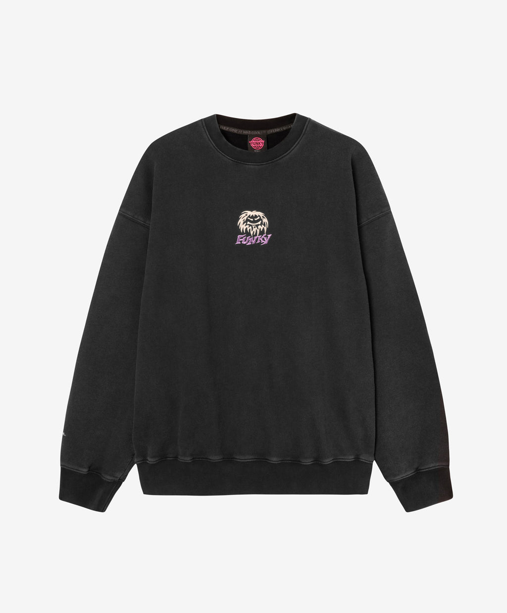 GROG EMBROIDERY CREWNECK WASHED BLACK