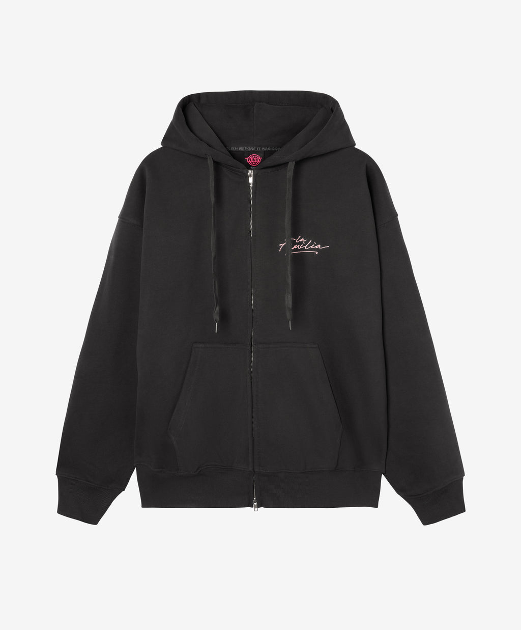 LA FAMILIA ZIPPER HOODIE ANTHRACITE
