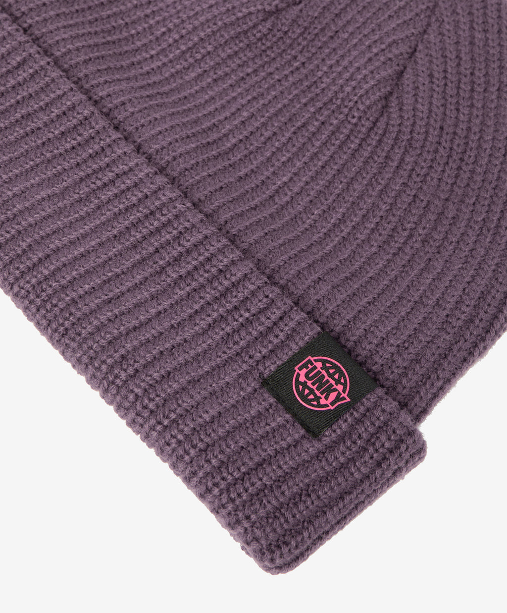 LOGO SHORT BEANIE PLUM