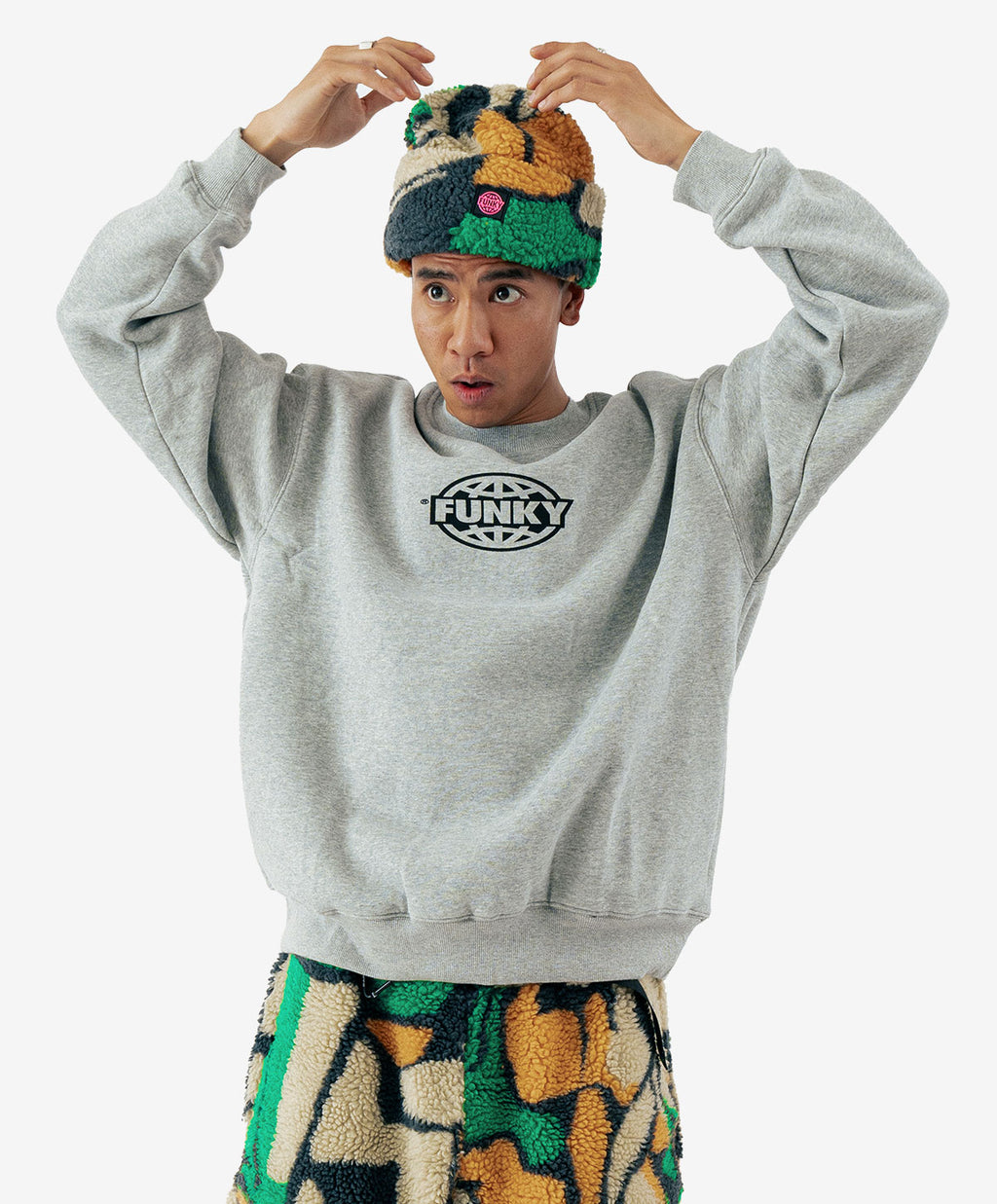 OVAL LOGO CREWNECK HEATHER GREY