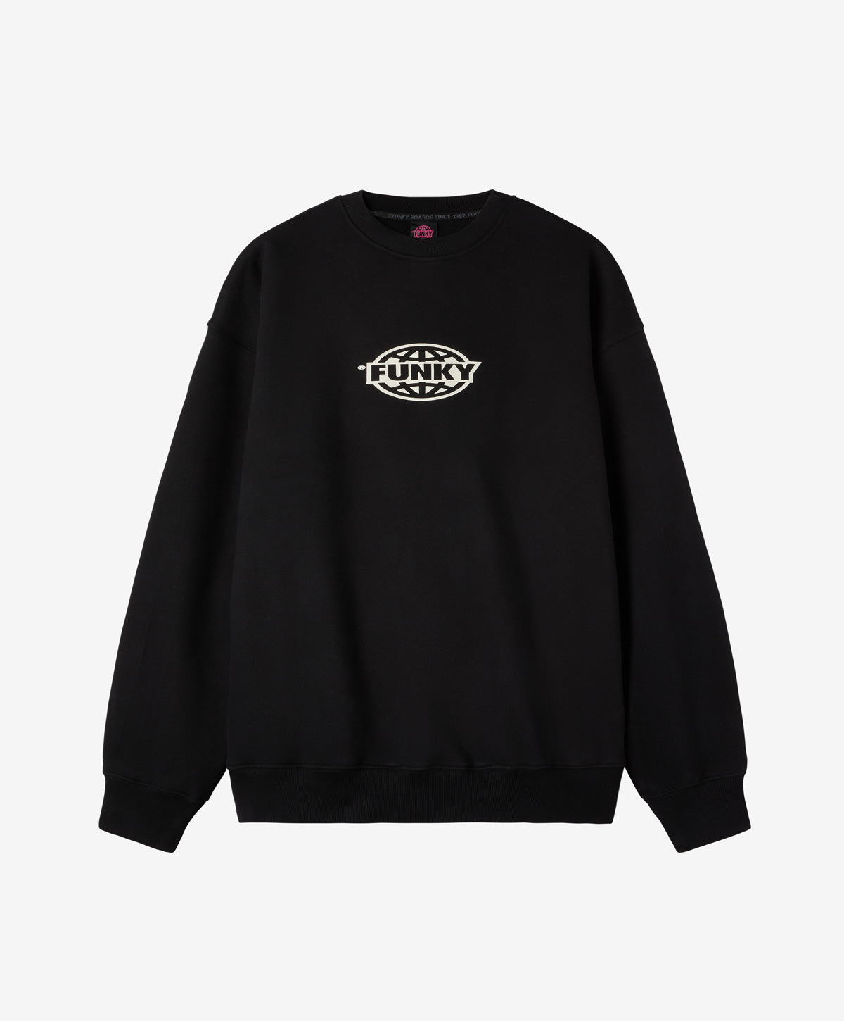 FUNKY OVAL LOGO CREWNECK BLACK – Funkysnowboards