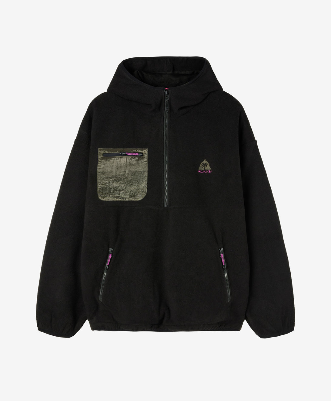 PALM HOODED FLEECE BLACK