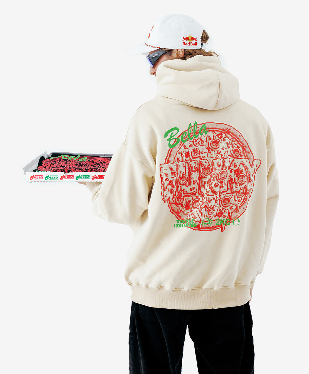 PIZZA HOODIE NATURAL RAW