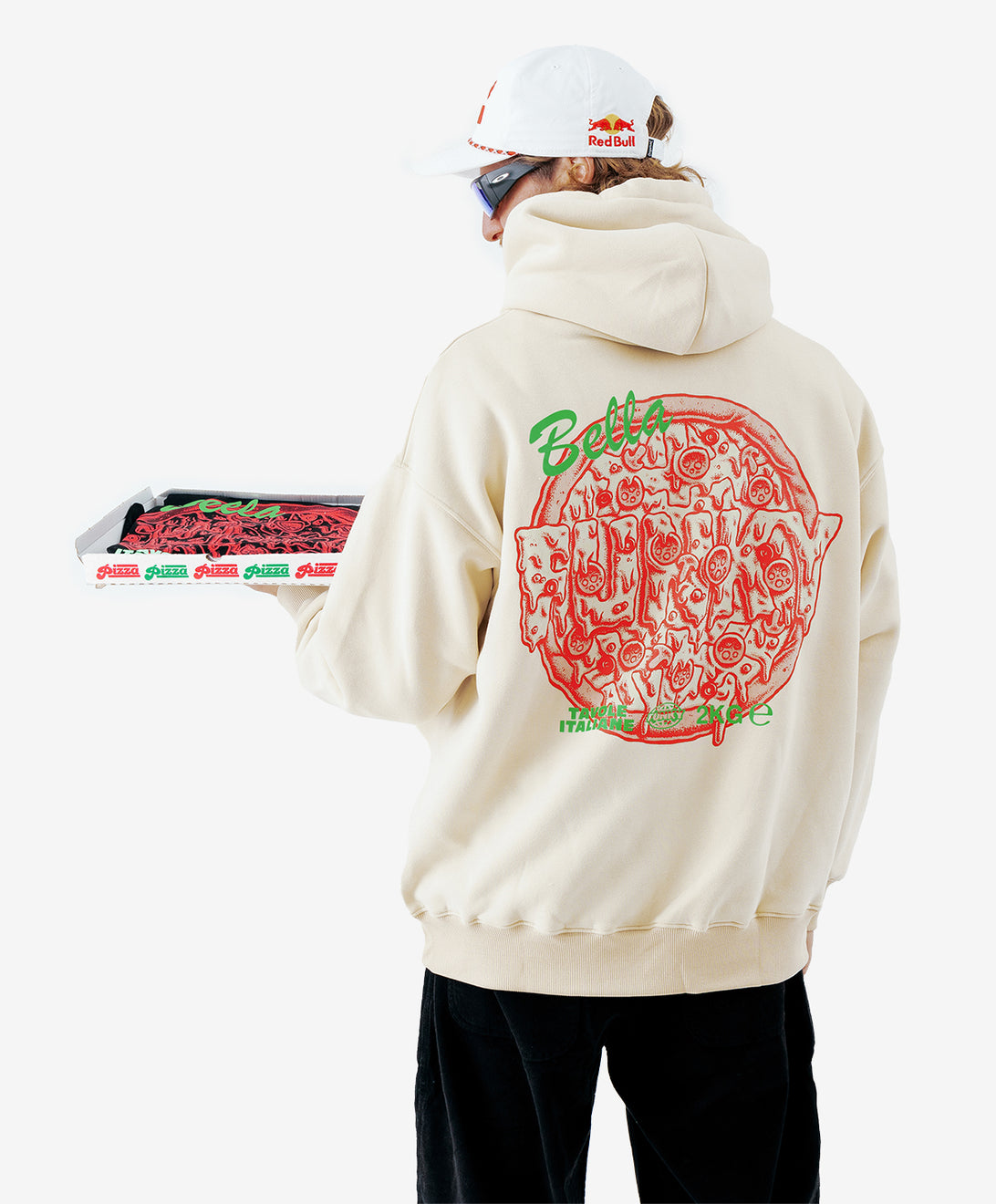 PIZZA HOODIE NATURAL RAW
