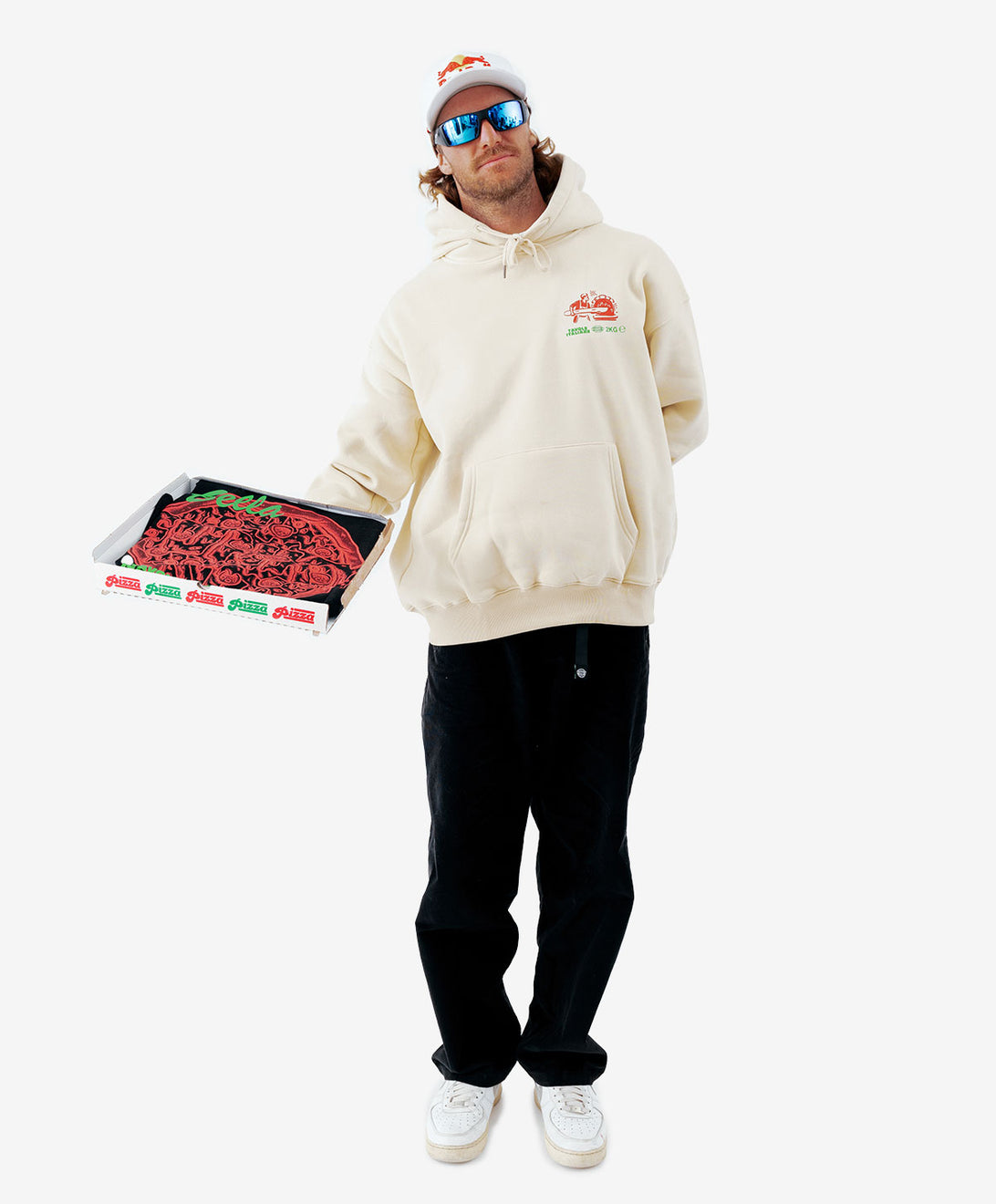PIZZA HOODIE NATURAL RAW