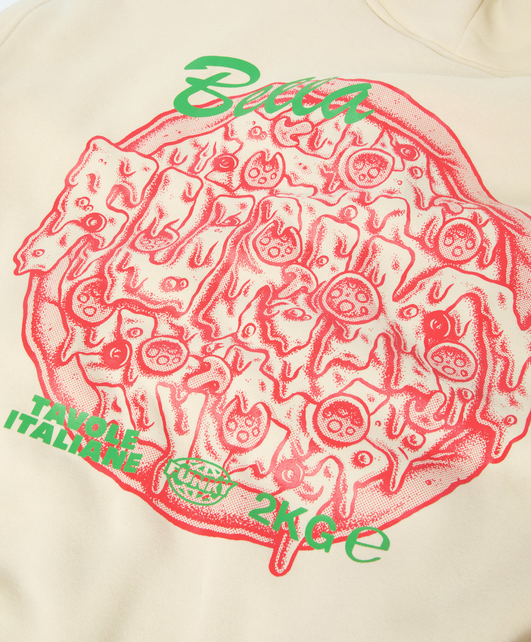 PIZZA HOODIE NATURAL RAW