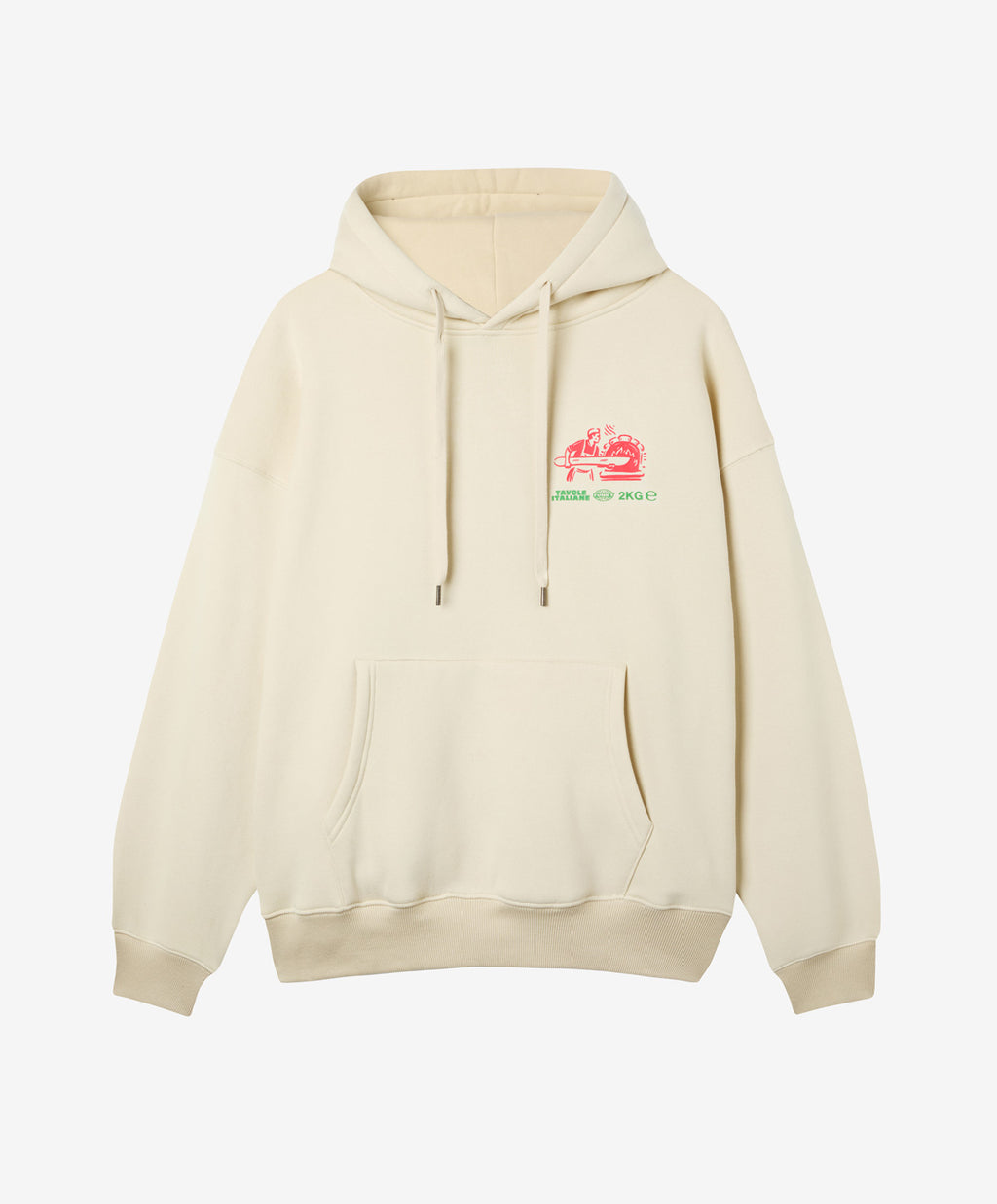 PIZZA HOODIE NATURAL RAW