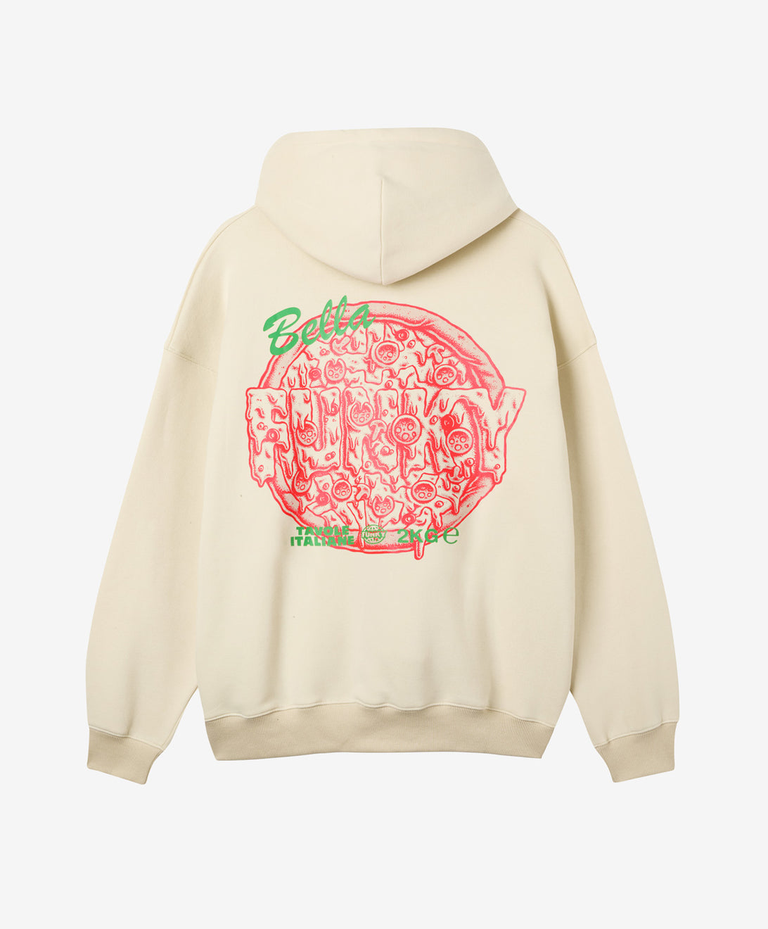PIZZA HOODIE NATURAL RAW