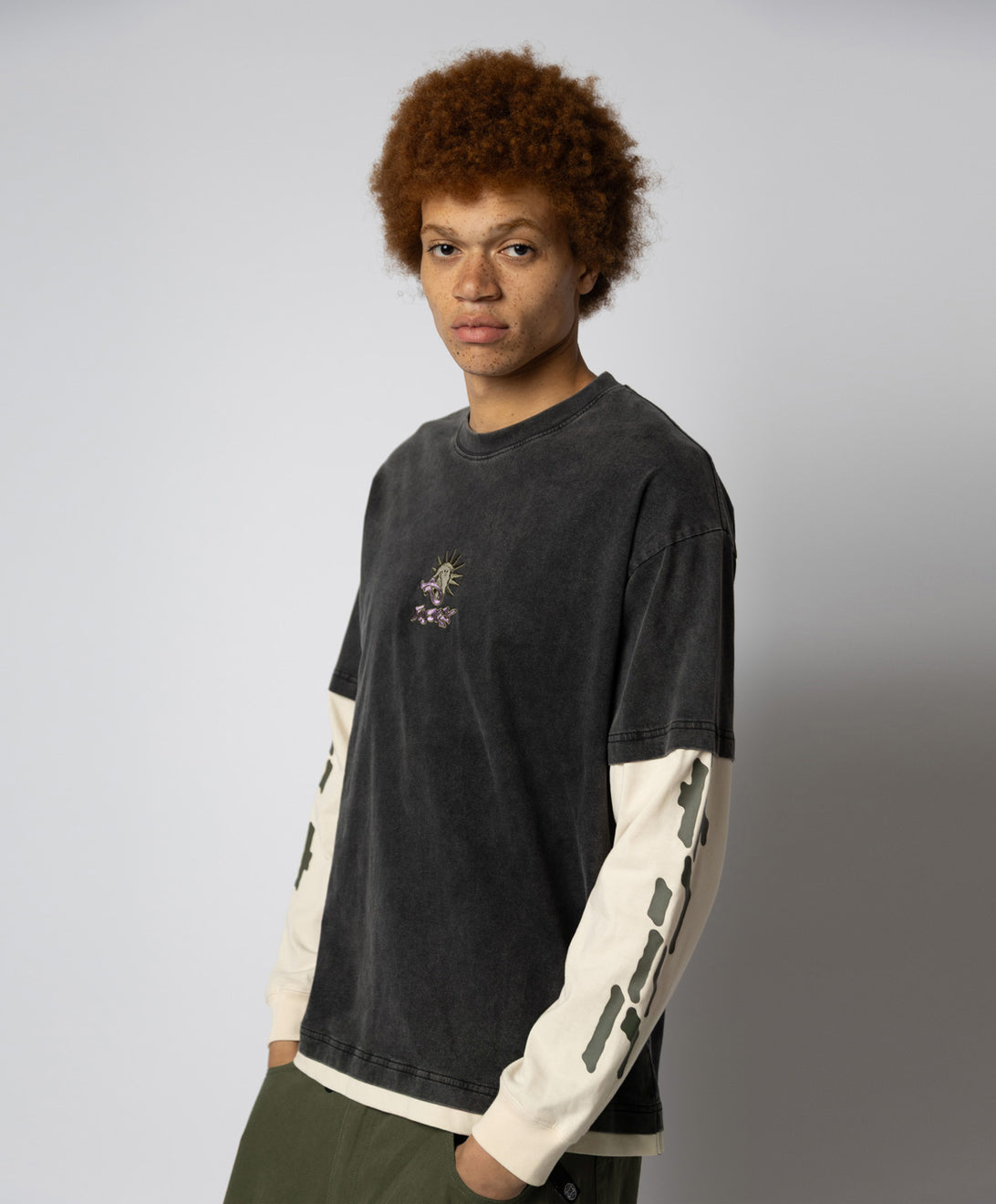PUNKY LONG SLEEVE TEE WASHED BLACK