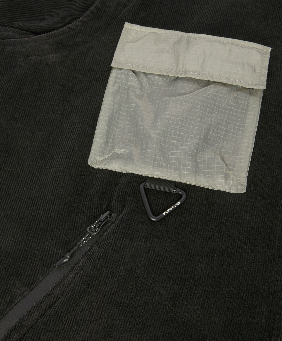 ROUND CORDUROY JACKET WASHED BLACK