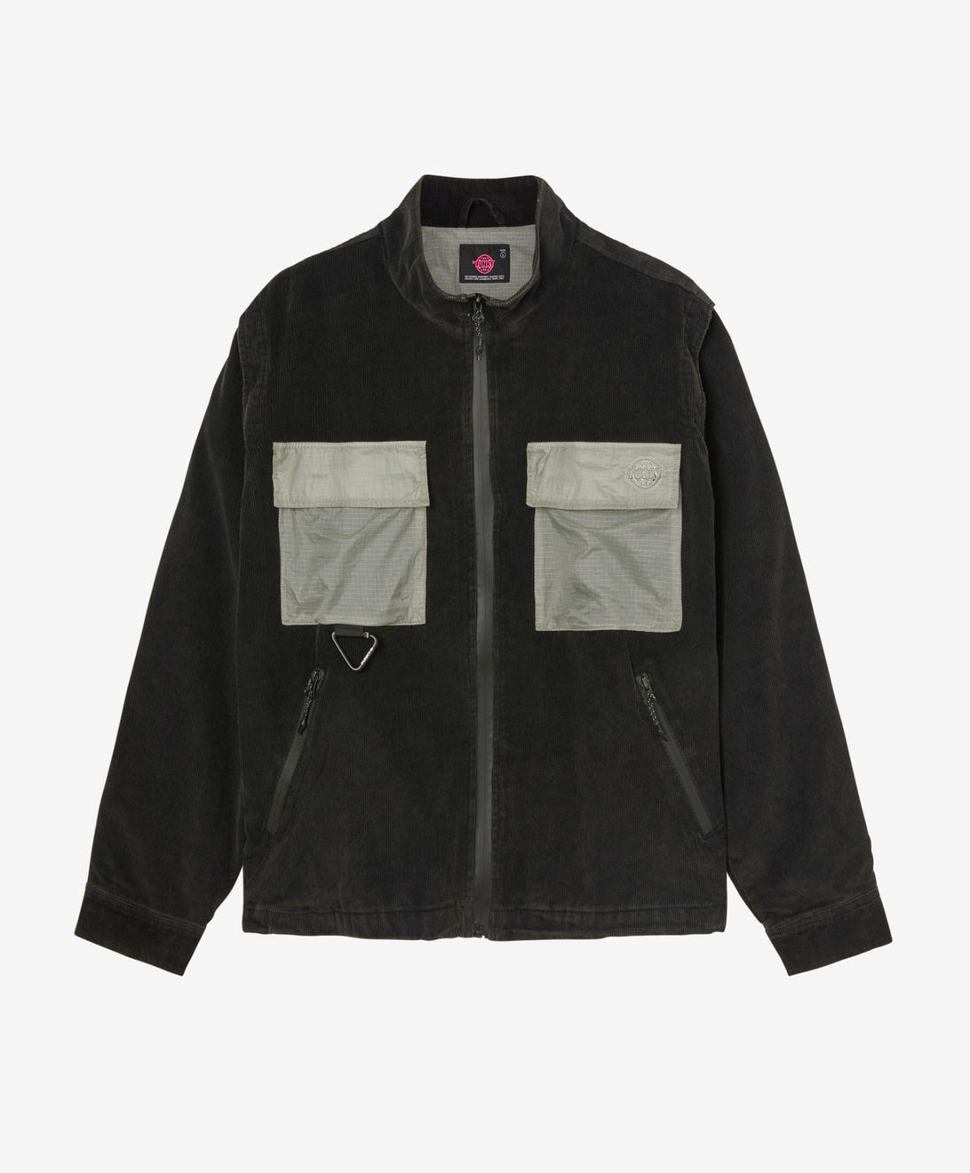 ROUND CORDUROY JACKET WASHED BLACK