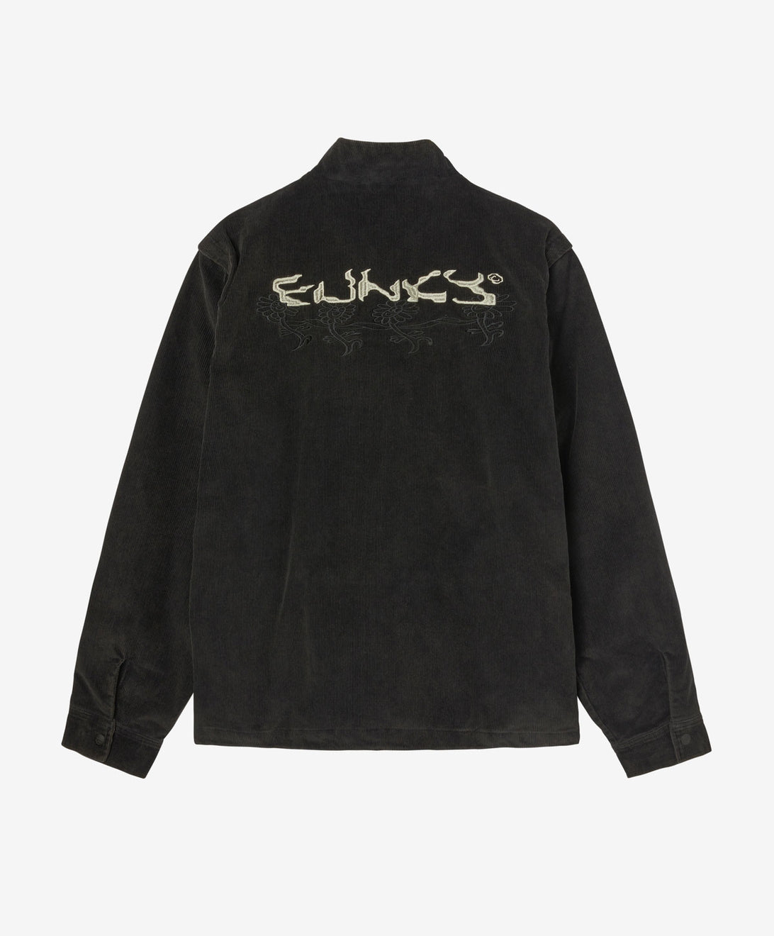 ROUND CORDUROY JACKET WASHED BLACK