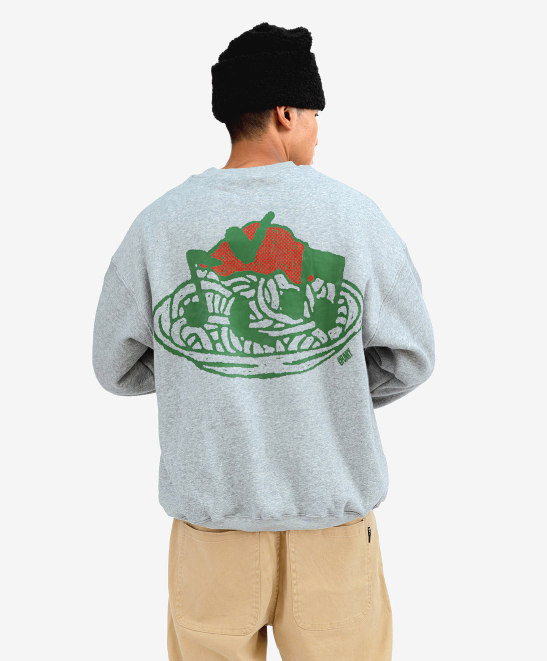 SPAGHETTI CREWNECK HEATHER GREY
