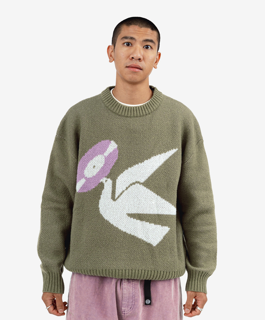 BOMBER JAQUARD SWEATER  AVOCADO