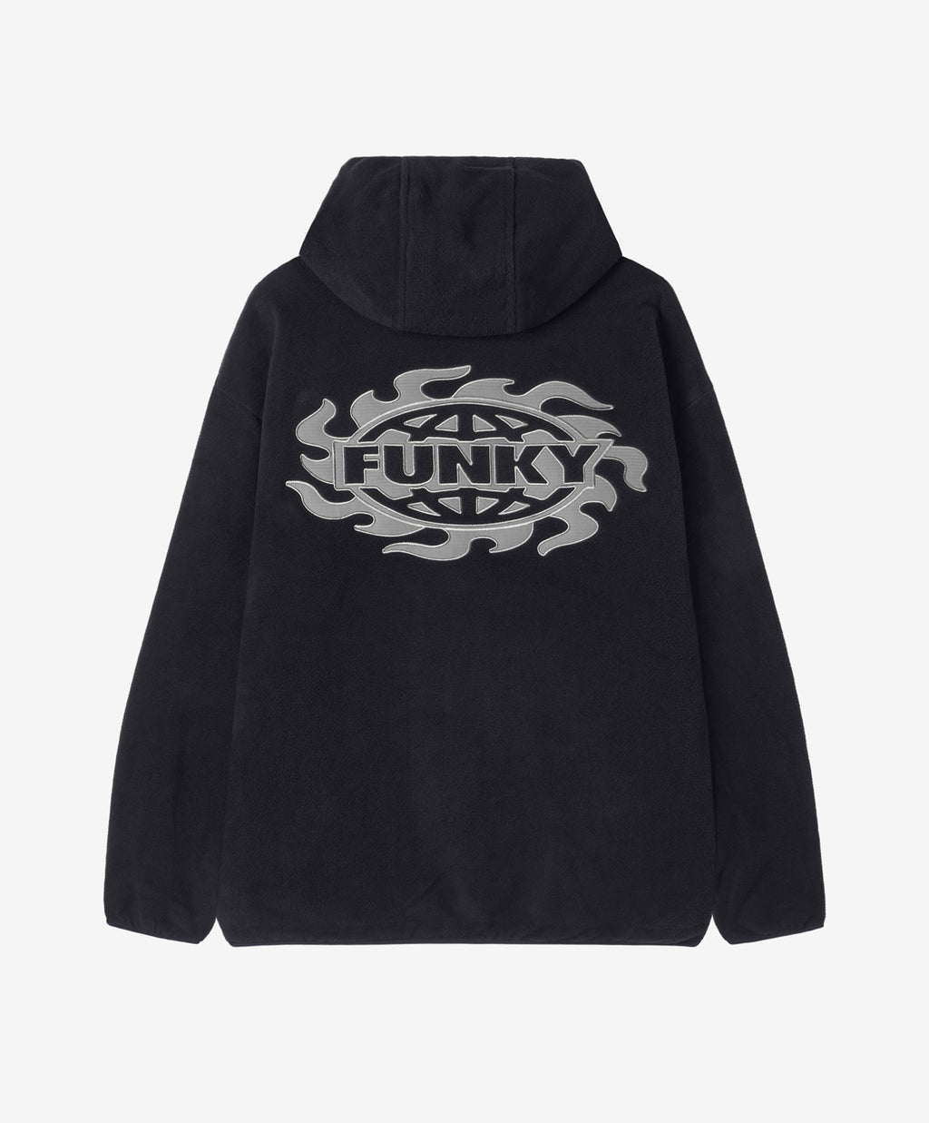 TECH HOODED HALF ZIP FLEECE BLACK