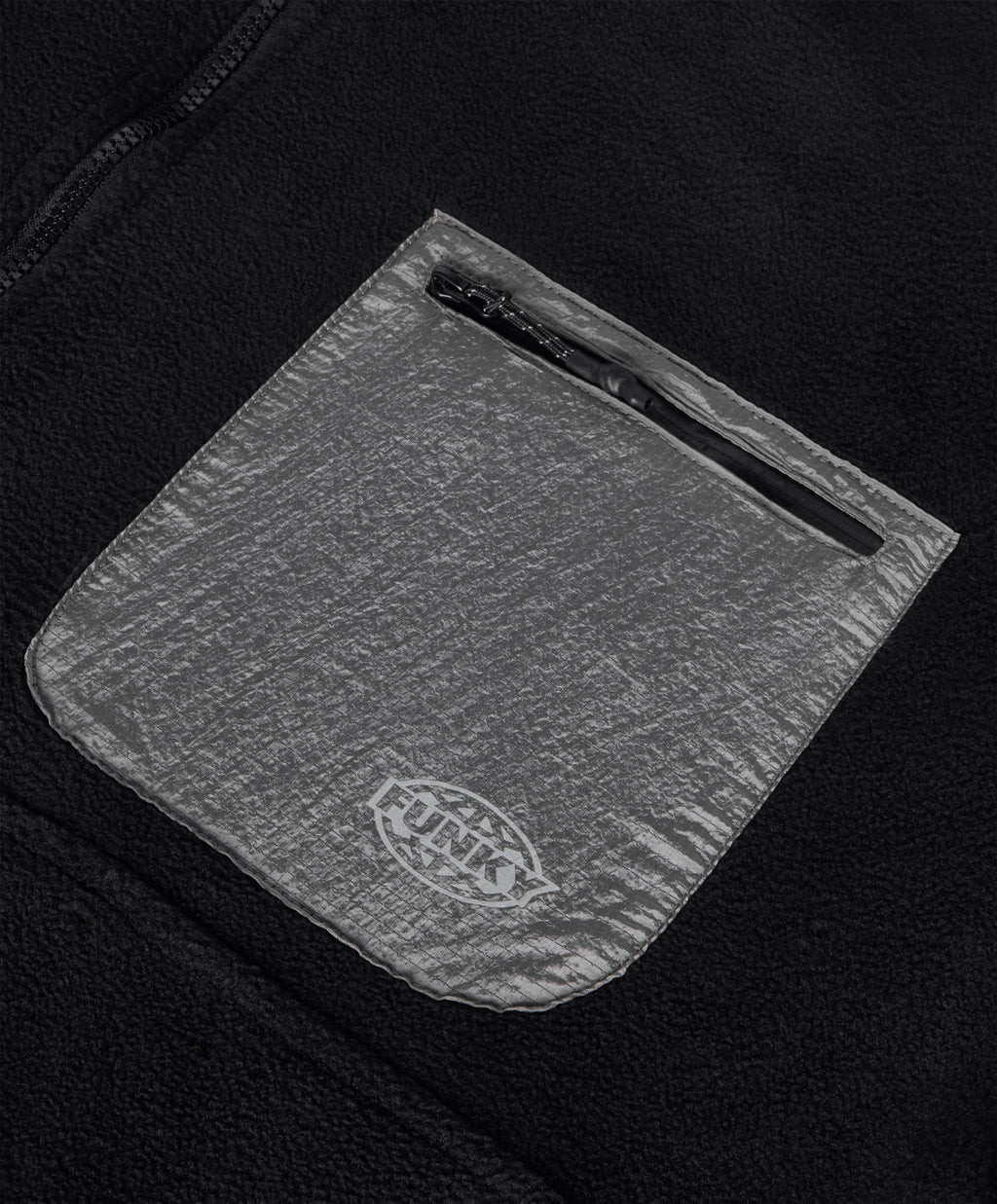 TECH HOODED HALF ZIP FLEECE BLACK