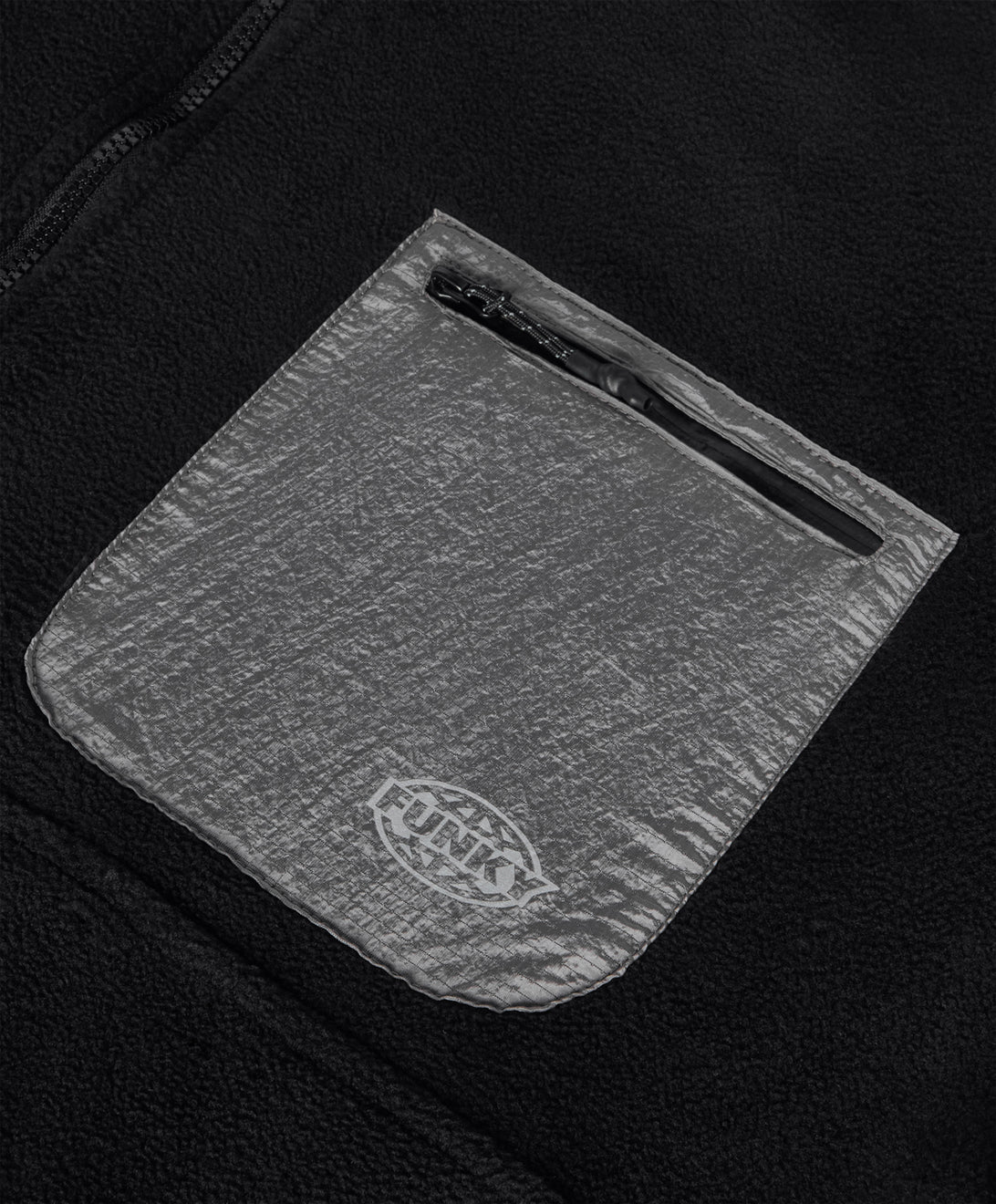 TECH HOODED HALF ZIP FLEECE BLACK
