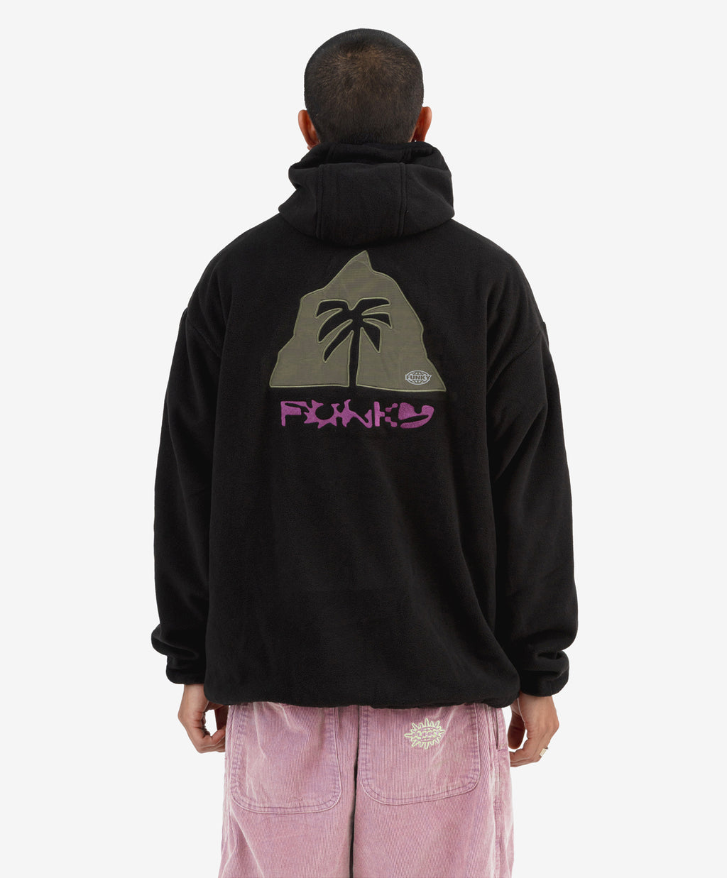 PALM HOODED FLEECE BLACK