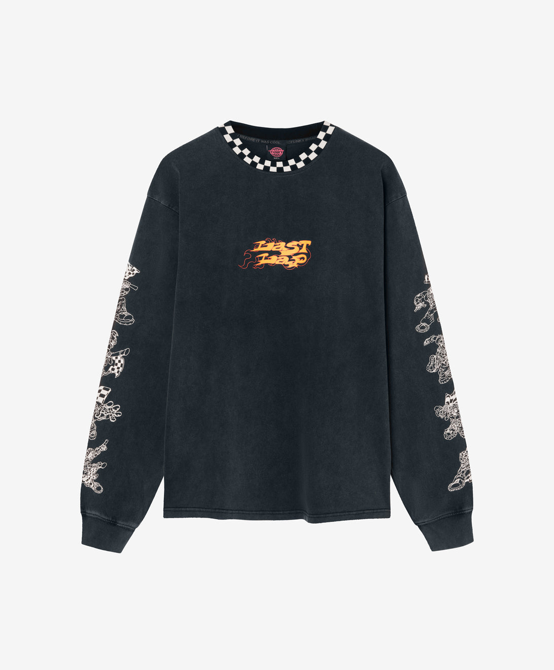 TRACKS LONG SLEEVE TEE WASHED BLACK