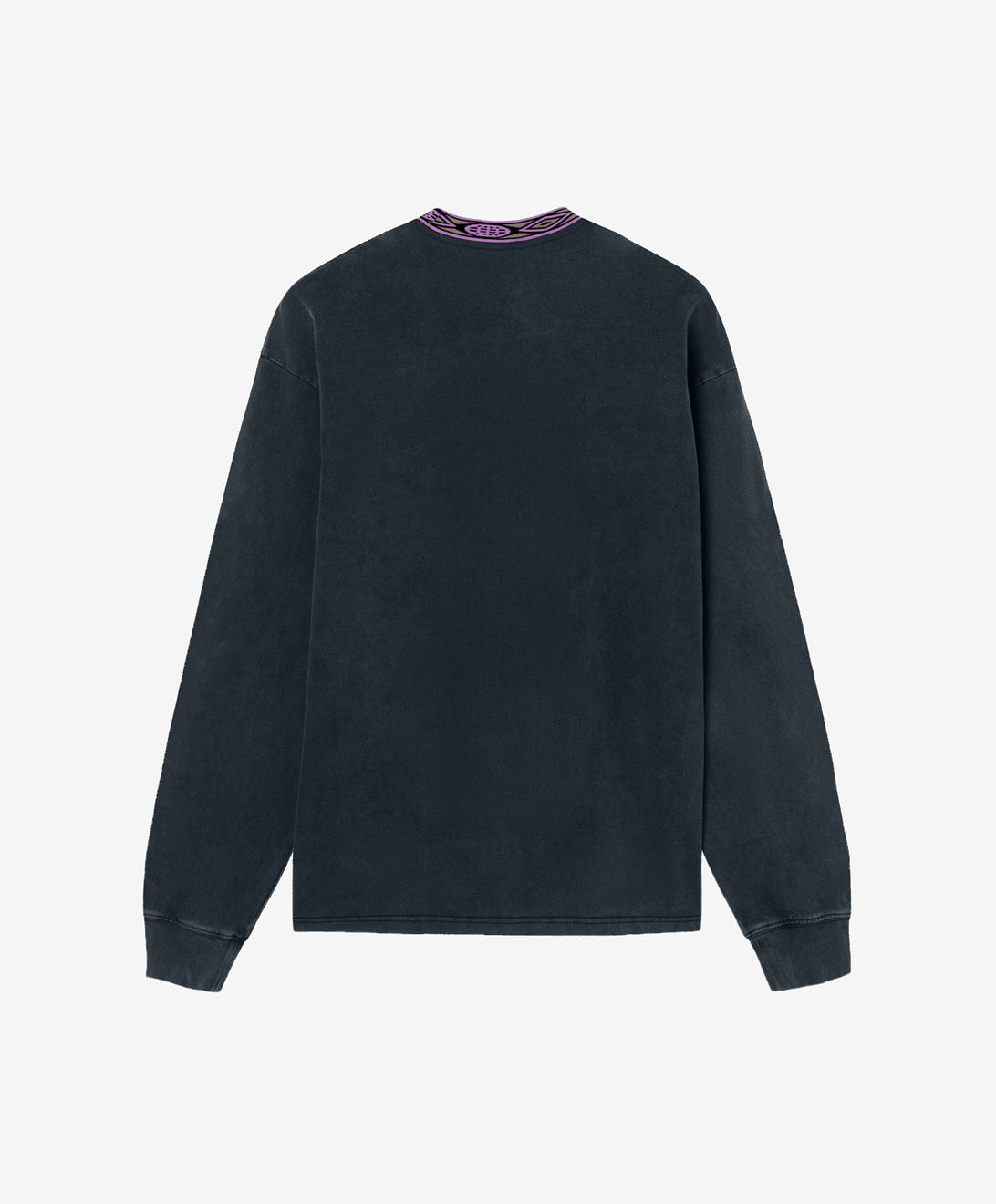 WOVEN LONG SLEEVE TEE WASHED BLACK