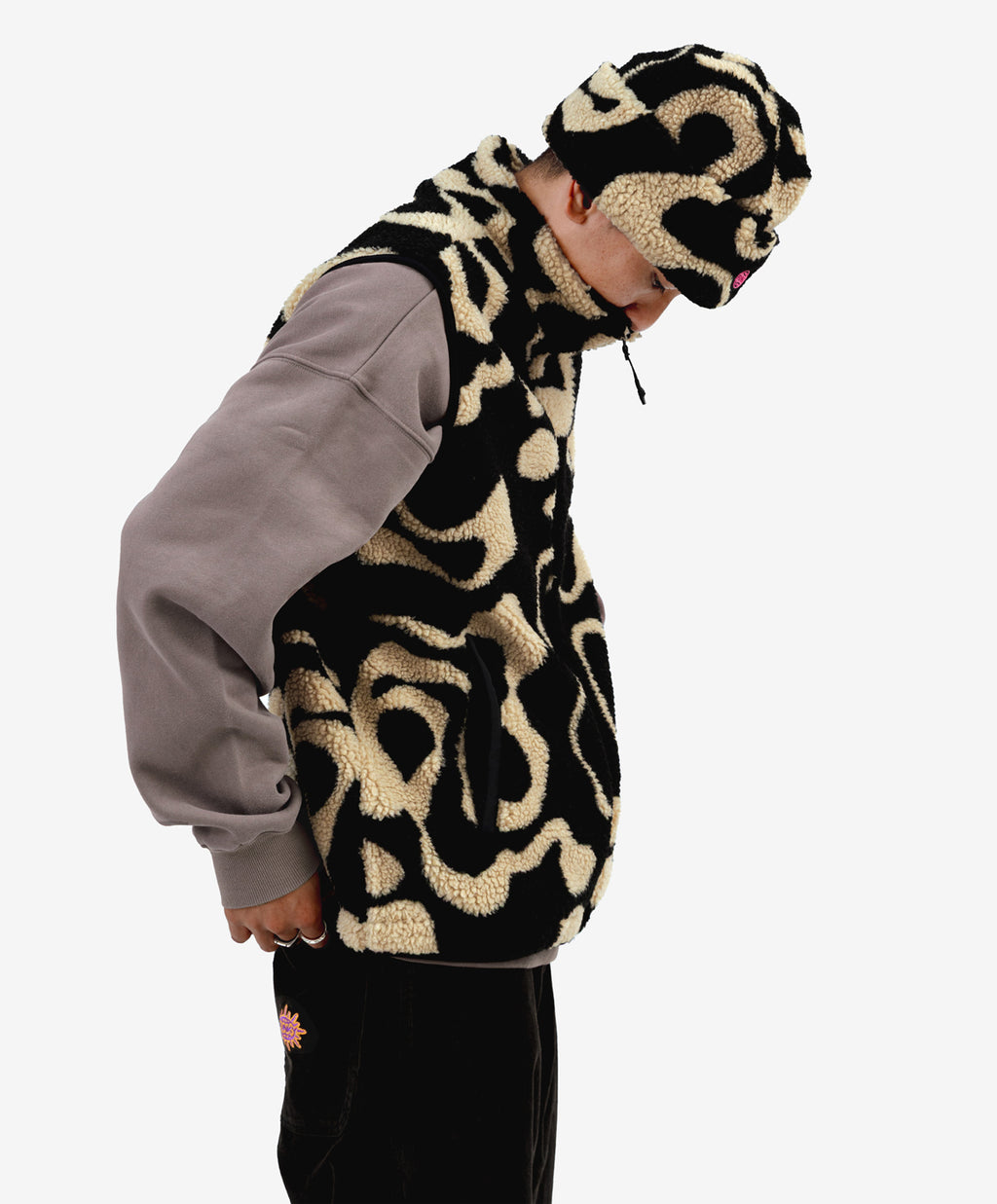 GROG SHERPA VEST BLACK / NATURAL RAW