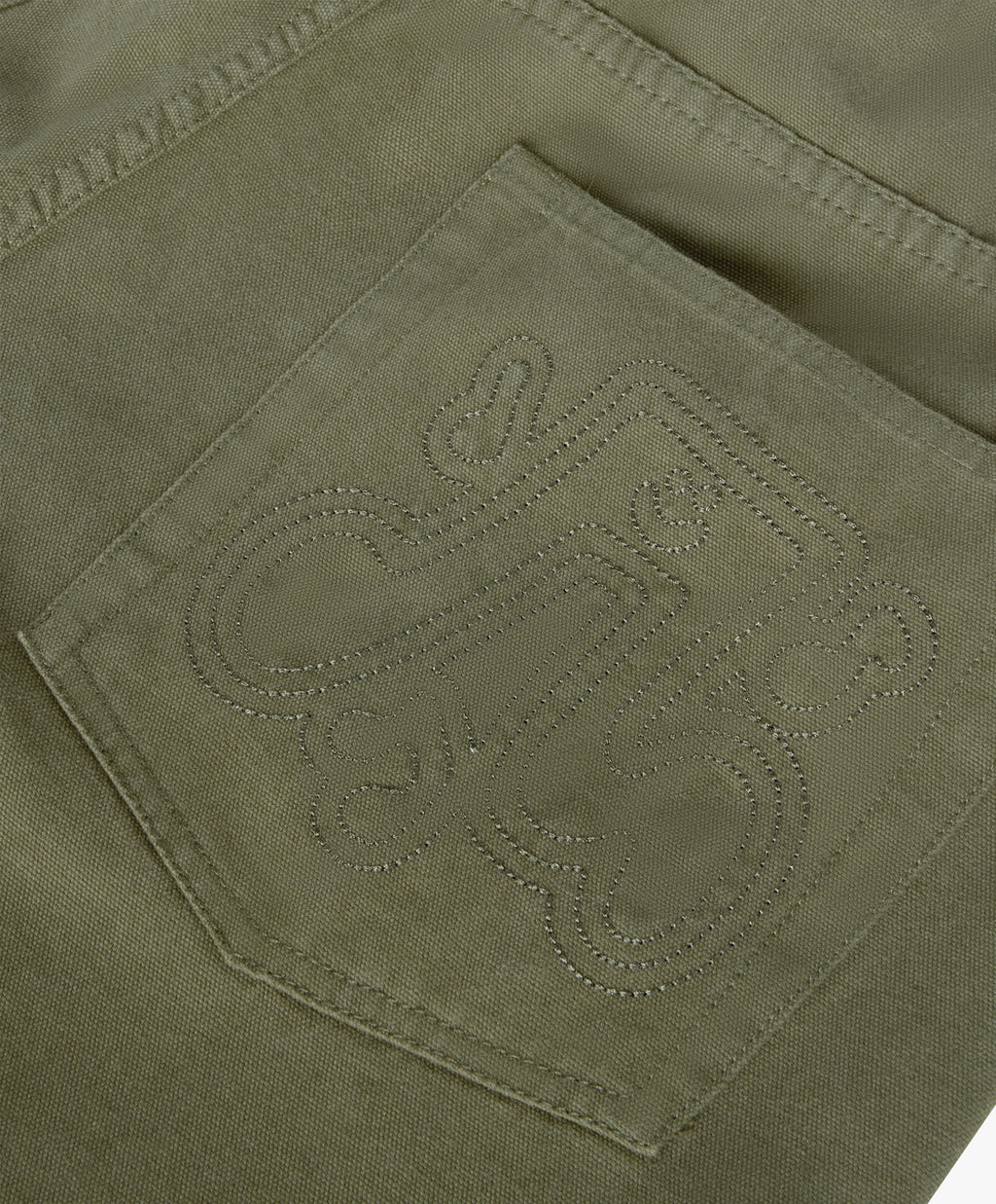 WALKER CANVAS TROUSERS WASHED OLIVE