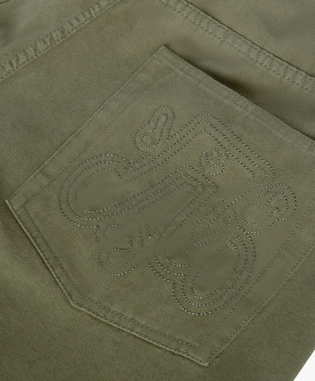 WALKER CANVAS TROUSERS WASHED OLIVE