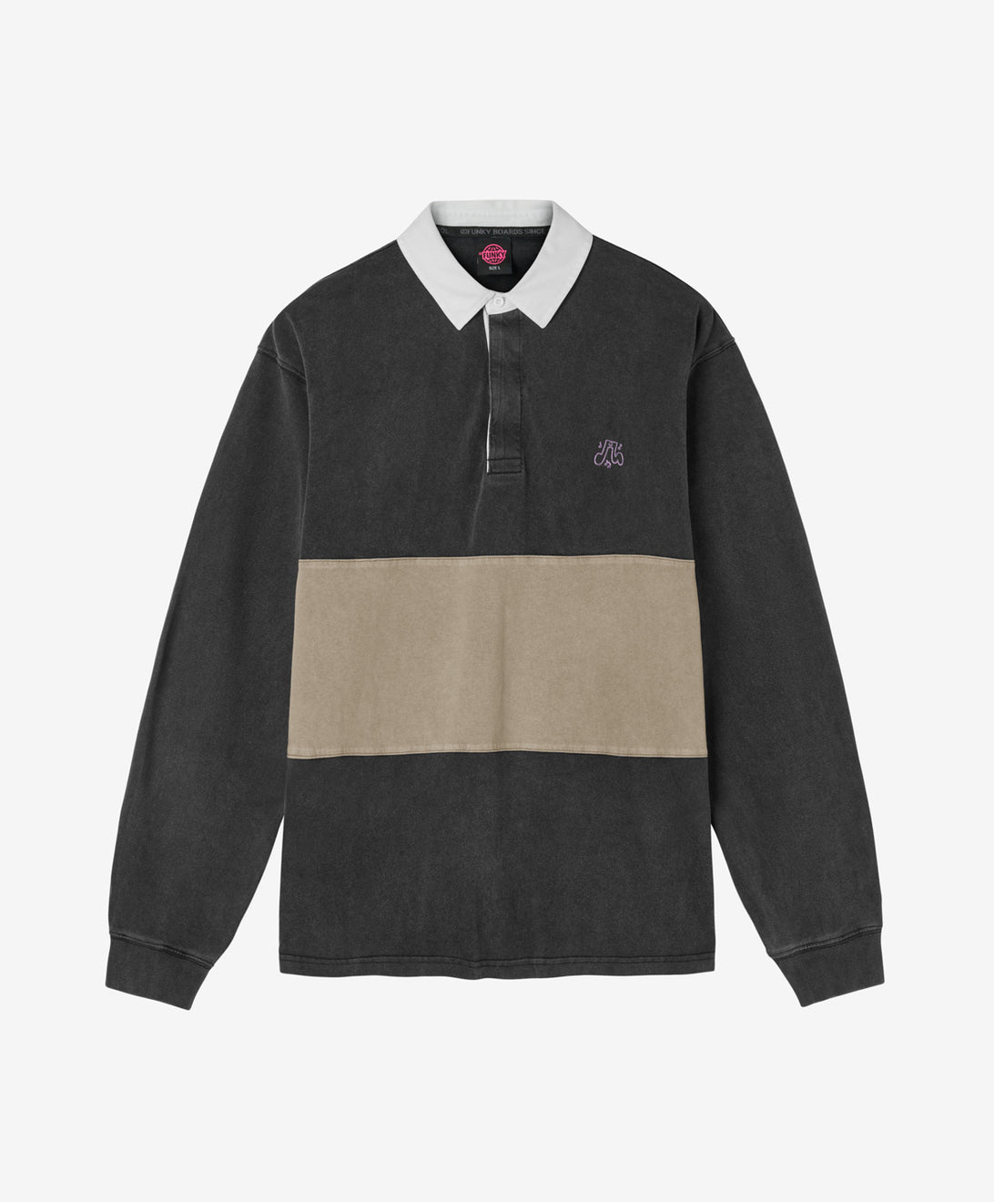 WALKER LONG SLEEVE POLO WASHED BLACK