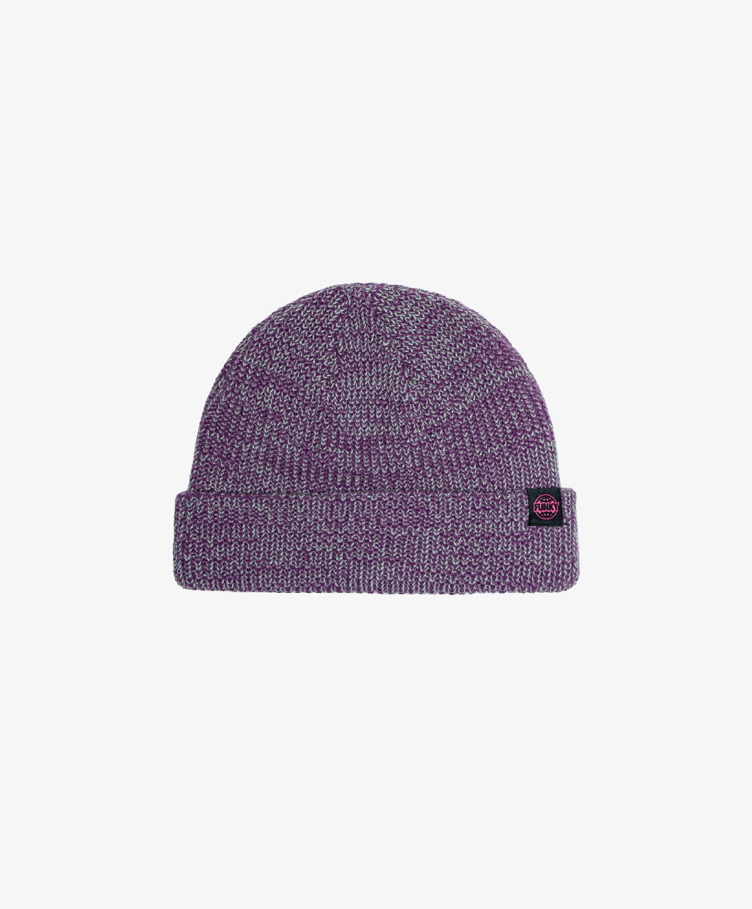 LOGO SHORT BEANIE PURPLE/GREEN