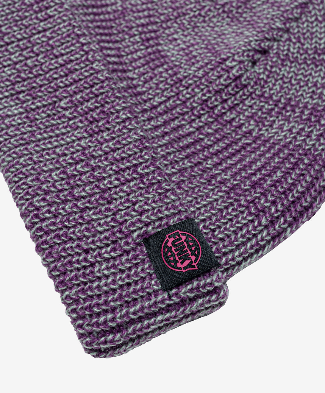 LOGO SHORT BEANIE PURPLE/GREEN