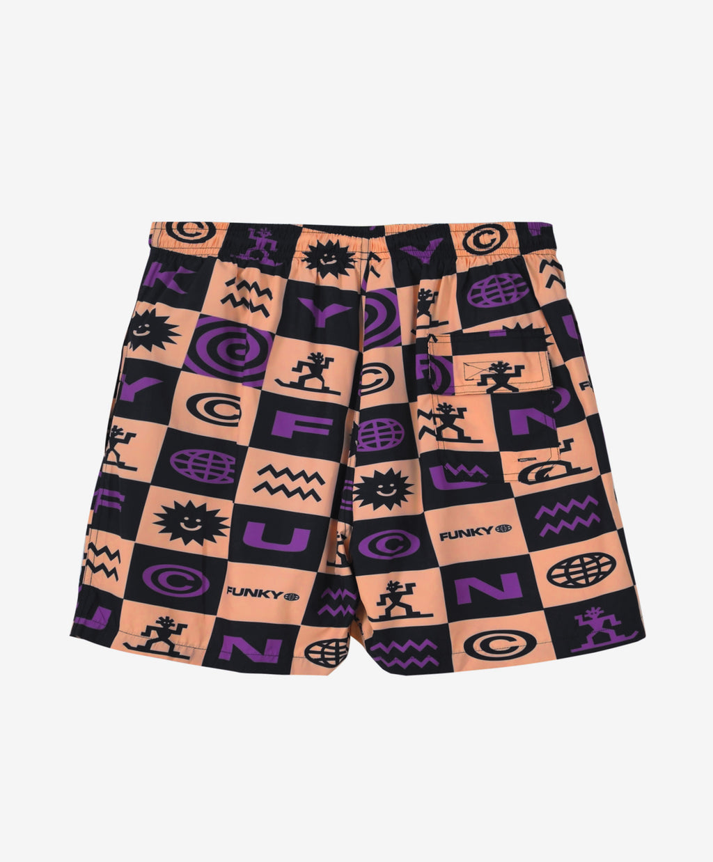 CHECK SWIM SHORT CORAL