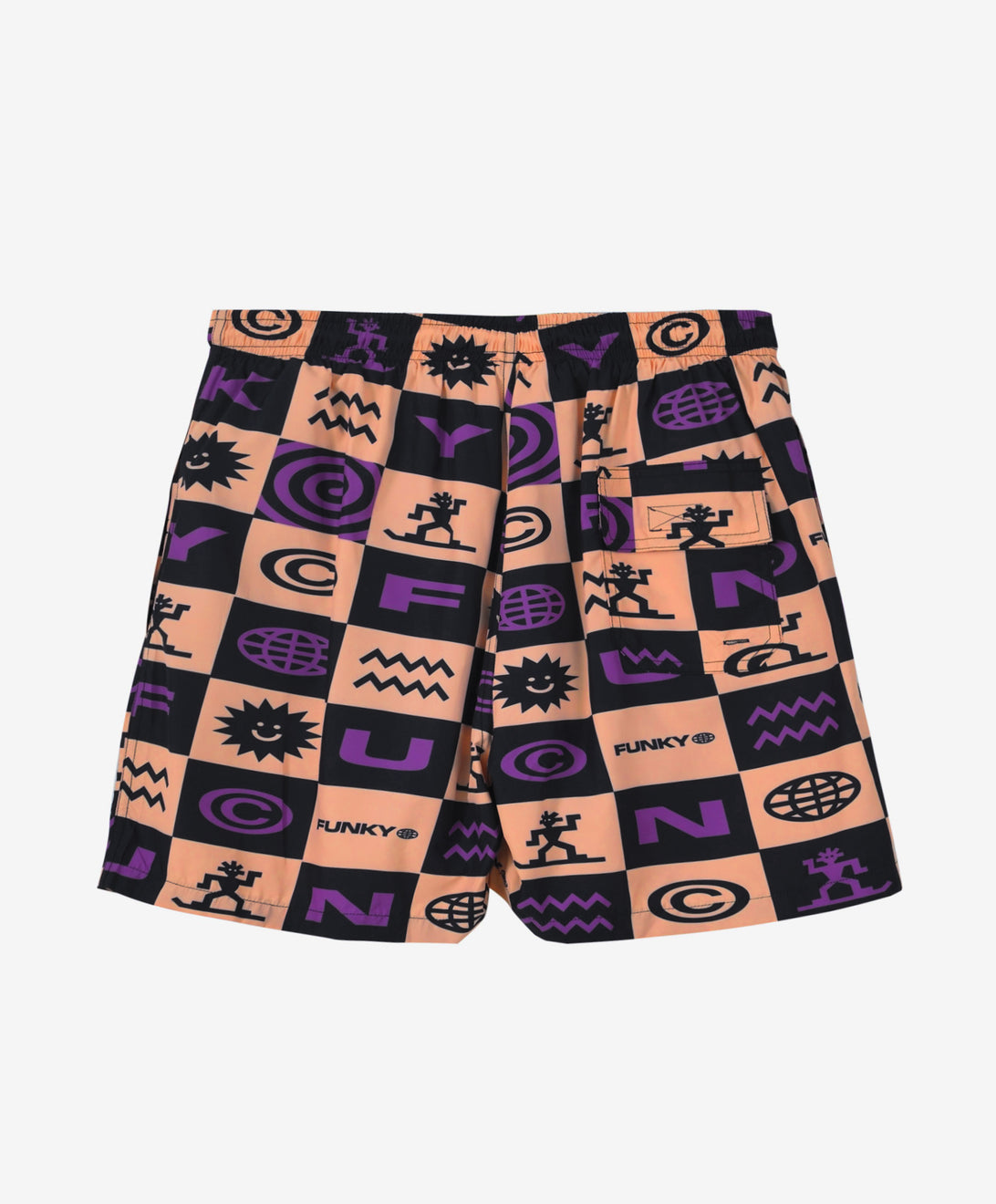 CHECK SWIM SHORT CORAL