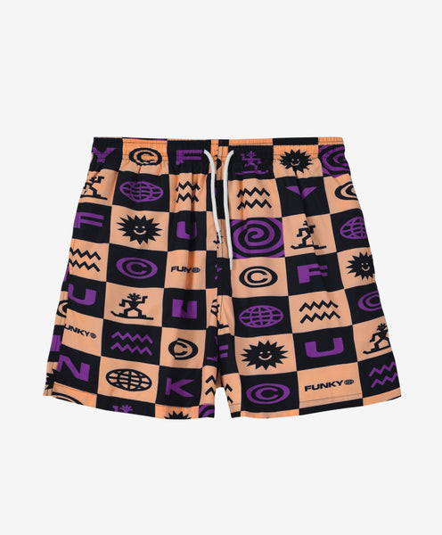 FUNKY CHECK SWIM SHORT CORAL – Funkysnowboards