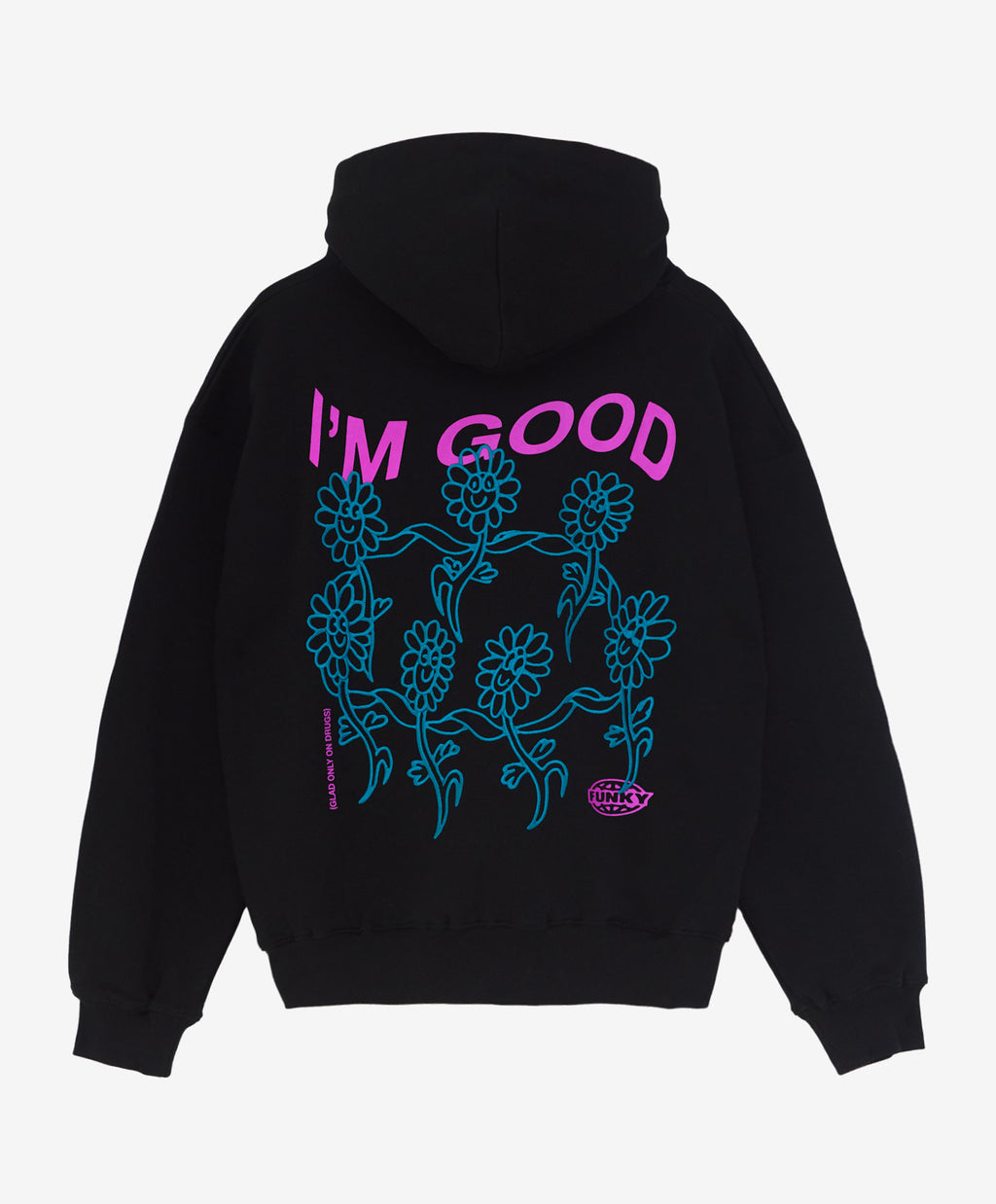 FUNKY GOOD EMBROIDERED HOODIE BLACK – Funkysnowboards